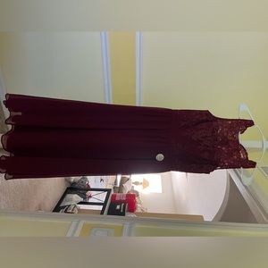 Maroon Lace Dress